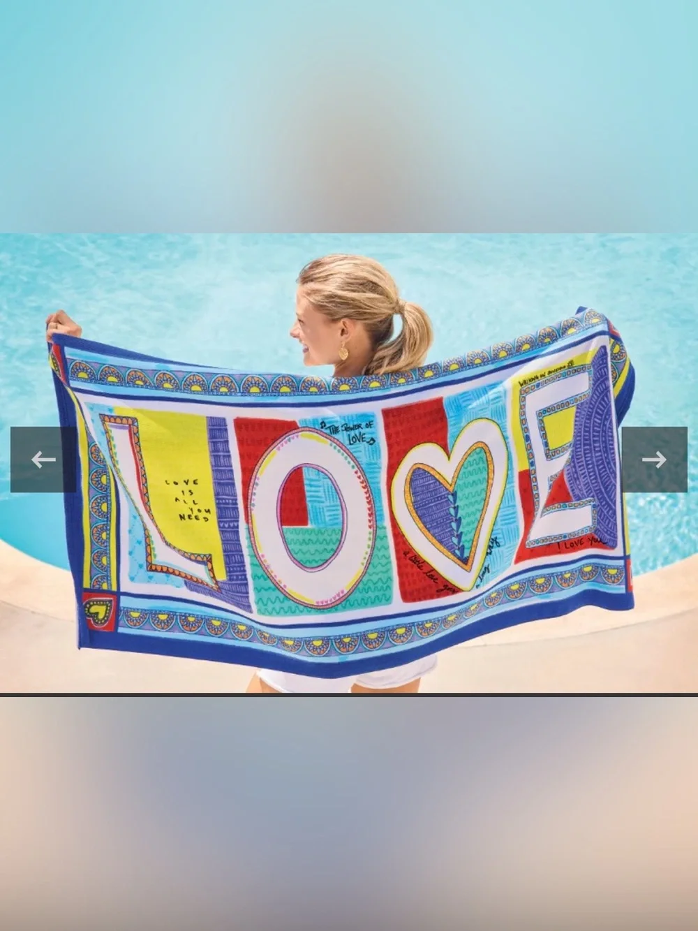 Bright Brighton Striped Beach Towel in White, Yellow, Red, Blue